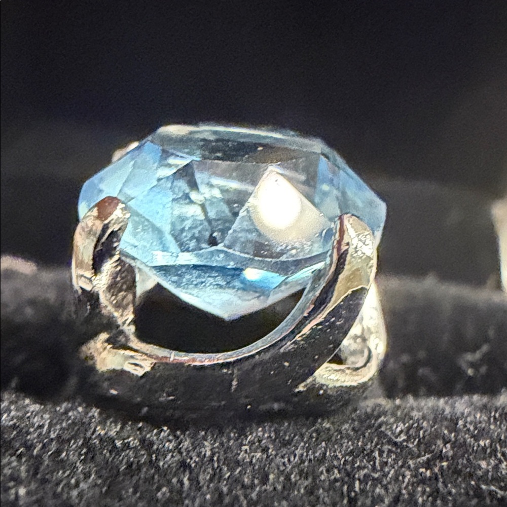 💍 Sterling Silver Blue Gemstone Ring – Size 7.75–8 NEW - Picture 2 of 12